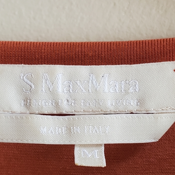 S MAX MARA DESIGN FOR EASY LIVING T-Shirt long sleeve Tan, Medium, fitted - Picture 3 of 7